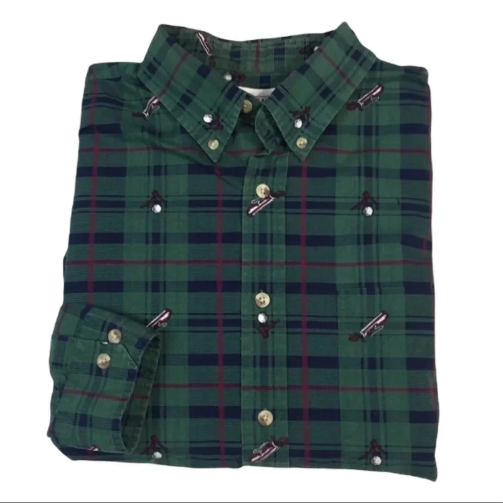 BF363 Mens Vintage Grand Slam Penguin Casual Golf Button Down Shirt L